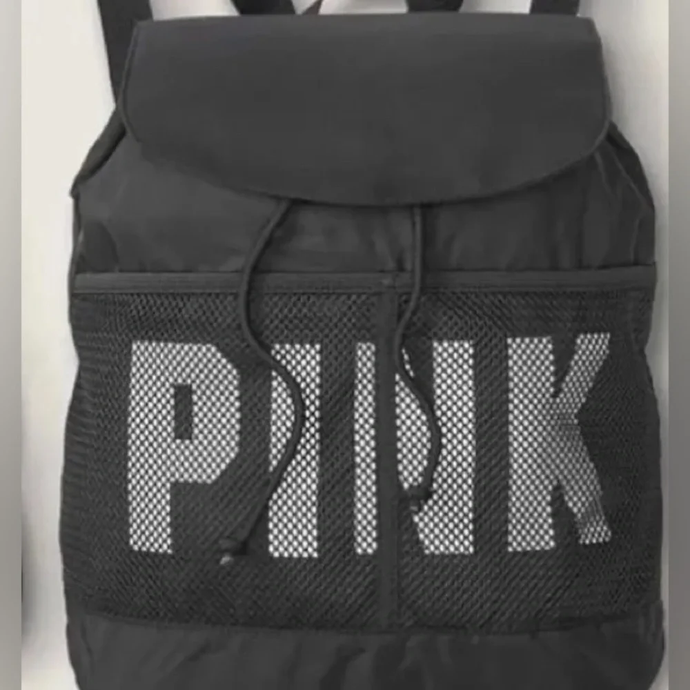 PINK Victoria Secret Black Drawstring Backpack